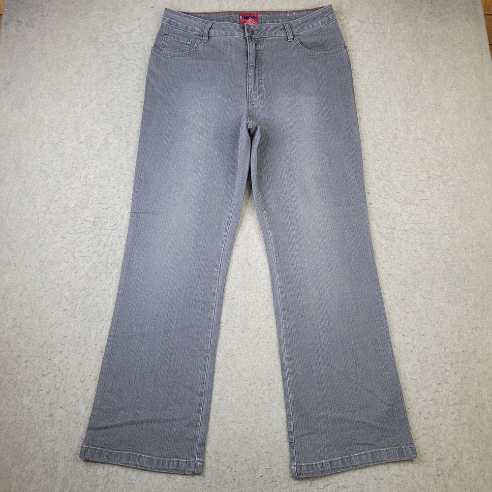Westport Jeans Womens 14 Gray Faded Signature Fit Bootcut Stretch Denim 5 Pocket